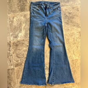 American Eagle Outfitters Next Level Stretch Blue Straight Leg Jeans